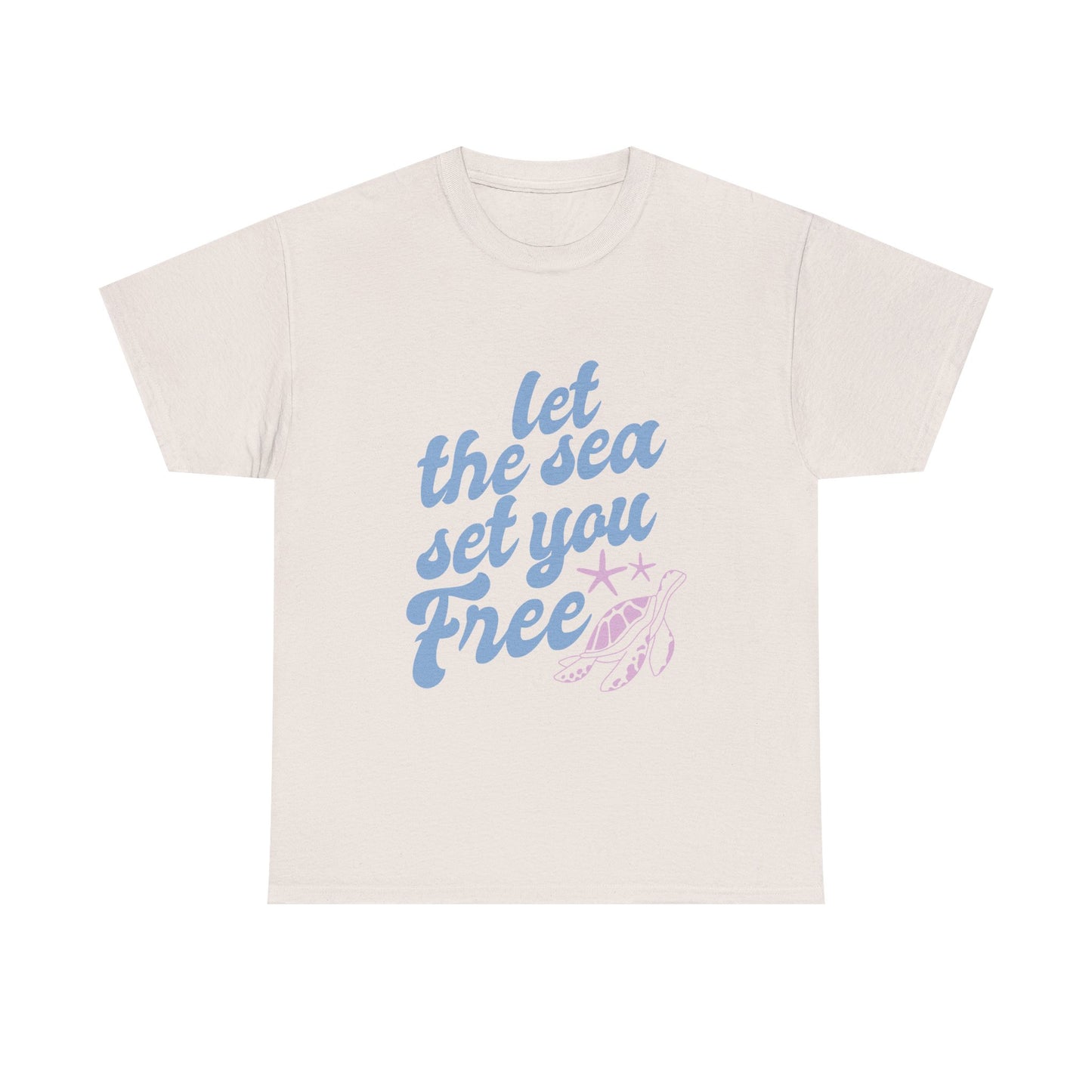 Let the sea set you free summer beach Unisex Heavy Cotton Tee
