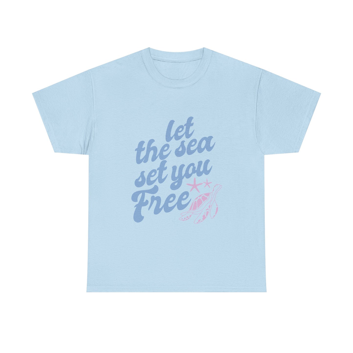 Let the sea set you free summer beach Unisex Heavy Cotton Tee