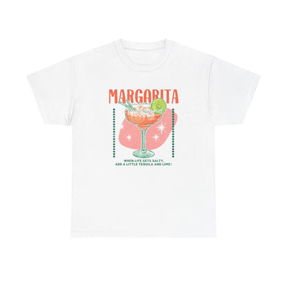 When Life Gets Salty Add Tequila and Lime Margarita Graphic T-Shirt