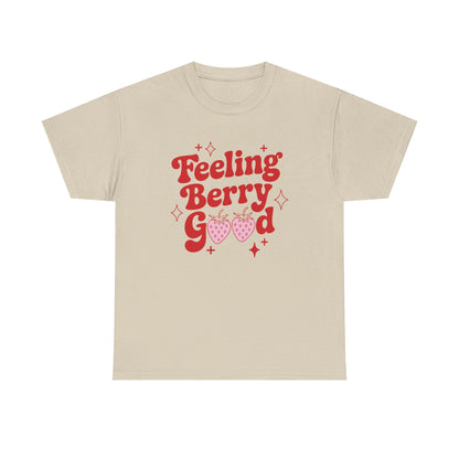 Feeling Berry Good Retro Strawberry Graphic T-Shirt