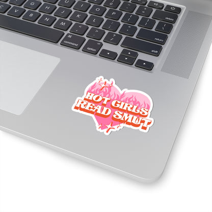Trendy Kiss-Cut Stickers - Hot Girls Read Smut, Fun Laptop Decals, Cute Gift for Book Lovers, Sassy Aesthetic Decor