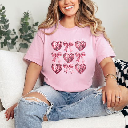 Disco Heart Unisex Heavy Cotton Tee - Perfect for Valentine's Day, Party Wear, Gifts, Casual Style, or Special Occasions