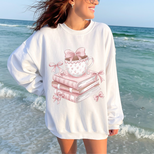 Cozy Book Lover's Crewneck Sweatshirt, Perfect for Readers, Gifts for Bookworms, Cozy Library Apparel, Ideal for Book Clubs, Birthday Gifts