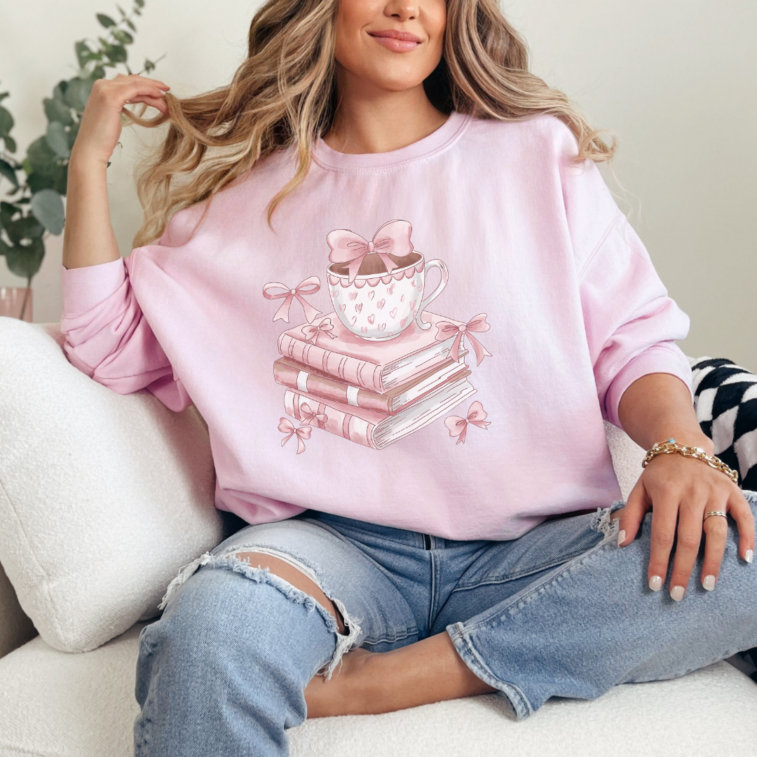 Cozy Book Lover's Crewneck Sweatshirt, Perfect for Readers, Gifts for Bookworms, Cozy Library Apparel, Ideal for Book Clubs, Birthday Gifts