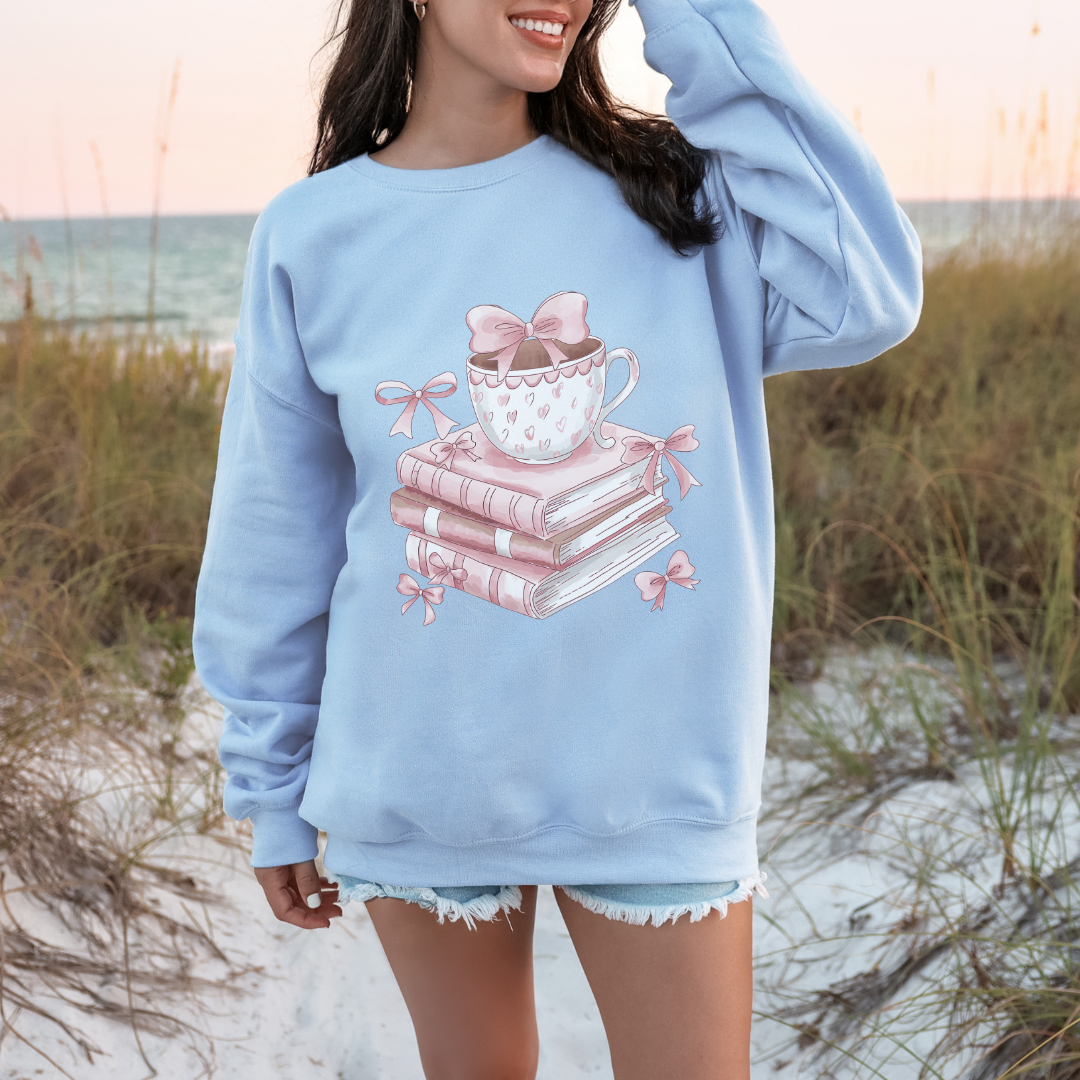 Cozy Book Lover's Crewneck Sweatshirt, Perfect for Readers, Gifts for Bookworms, Cozy Library Apparel, Ideal for Book Clubs, Birthday Gifts