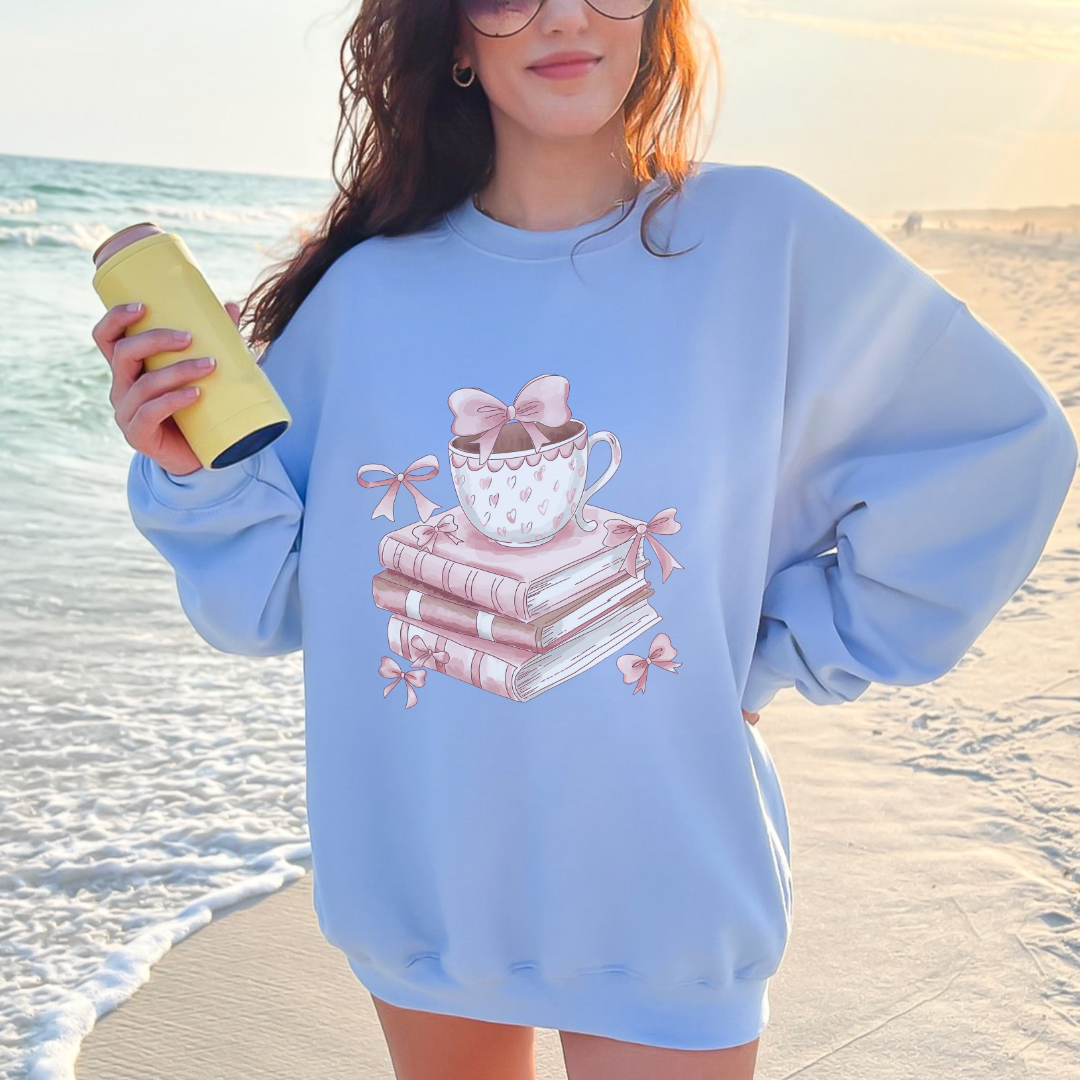 Cozy Book Lover's Crewneck Sweatshirt, Perfect for Readers, Gifts for Bookworms, Cozy Library Apparel, Ideal for Book Clubs, Birthday Gifts