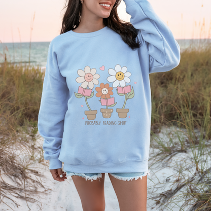 Smut Flower Crewneck Sweatshirt, Book Lover Gift, Reading Sweater, Cozy Jumper, Floral Design