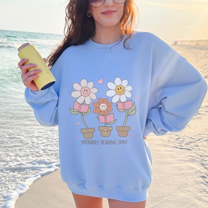 Smut Flower Crewneck Sweatshirt, Book Lover Gift, Reading Sweater, Cozy Jumper, Floral Design