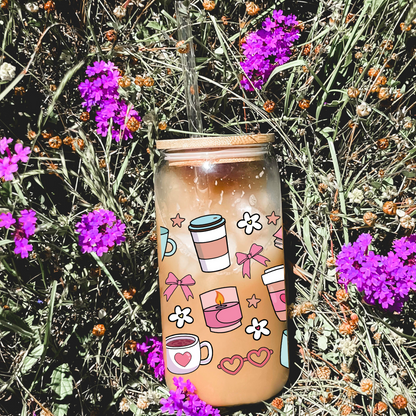 Colorful Sipper Glass | Fun Drinkware for Home & Gifts, Cute Eco-Friendly Cup, Travel Mug, Party Beverage Container, Summer Essential