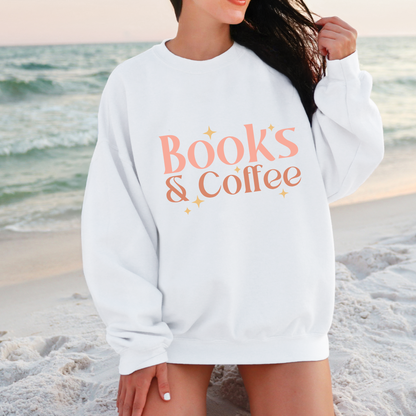books and coffee book lovers coffee lovers Unisex Heavy Blend Crewneck Sweatshirt