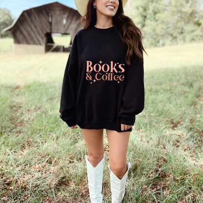 books and coffee book lovers coffee lovers Unisex Heavy Blend Crewneck Sweatshirt