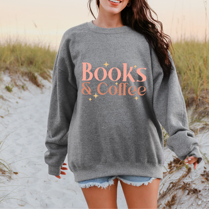 books and coffee book lovers coffee lovers Unisex Heavy Blend Crewneck Sweatshirt
