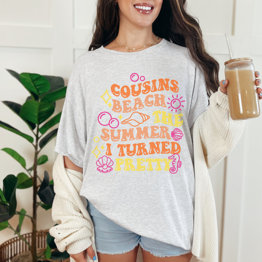 Summer Vibes Tee, Cousins Beach Graphic T-Shirt, Unisex Cotton Top, Beach Party Wear, Vacation Shirt