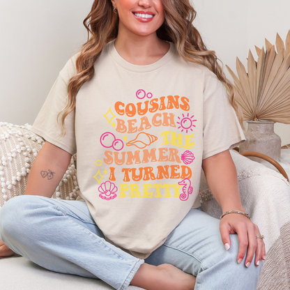 Summer Vibes Tee, Cousins Beach Graphic T-Shirt, Unisex Cotton Top, Beach Party Wear, Vacation Shirt
