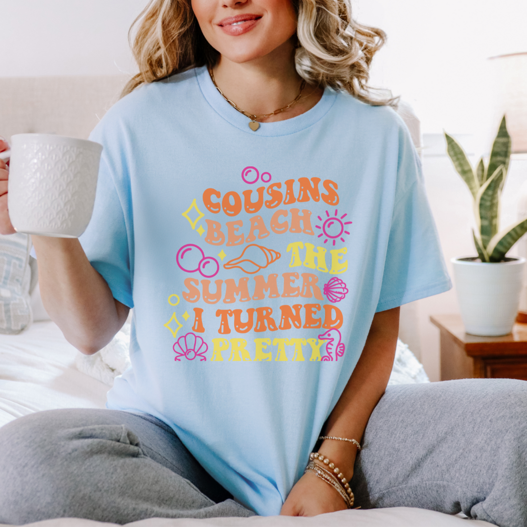 Unisex Heavy Cotton Tee - Cousins Beach Summer Tee, Beachwear, Casual Summer Shirt, Gift for Beach Lovers, Vacation Shirt