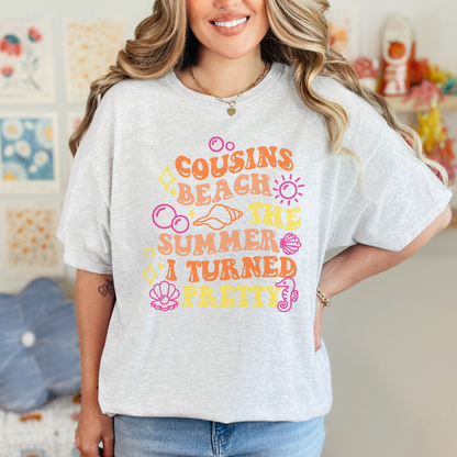 Unisex Heavy Cotton Tee - Cousins Beach Summer Tee, Beachwear, Casual Summer Shirt, Gift for Beach Lovers, Vacation Shirt