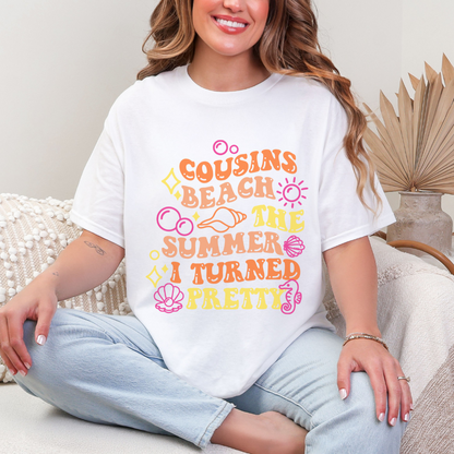 Unisex Heavy Cotton Tee - Cousins Beach Summer Tee, Beachwear, Casual Summer Shirt, Gift for Beach Lovers, Vacation Shirt