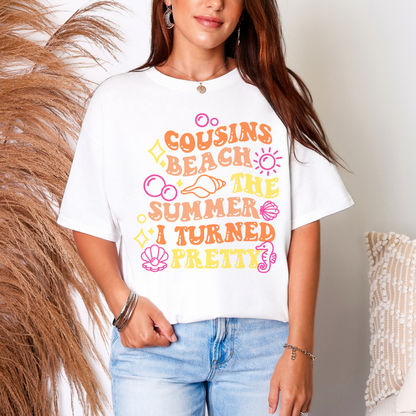 Unisex Heavy Cotton Tee - Cousins Beach Summer Tee, Beachwear, Casual Summer Shirt, Gift for Beach Lovers, Vacation Shirt