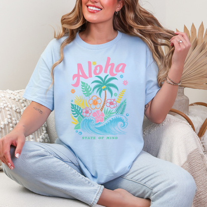 Aloha State of Mind Graphic Tee | Tropical Retro Summer T-Shirt