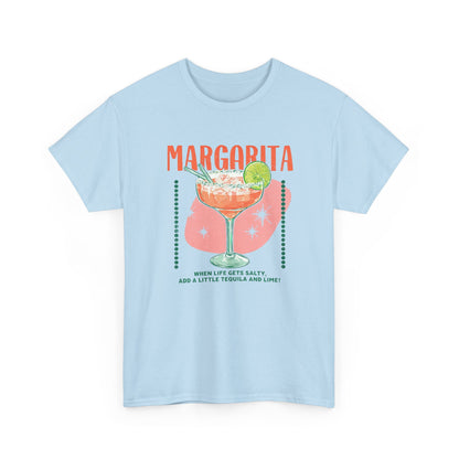When Life Gets Salty Add Tequila and Lime Margarita Graphic T-Shirt