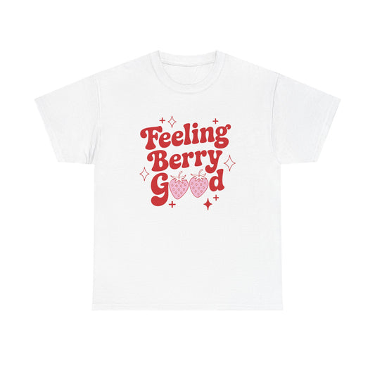 Feeling Berry Good Retro Strawberry Graphic T-Shirt