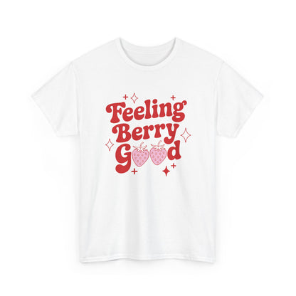 Feeling Berry Good Retro Strawberry Graphic T-Shirt