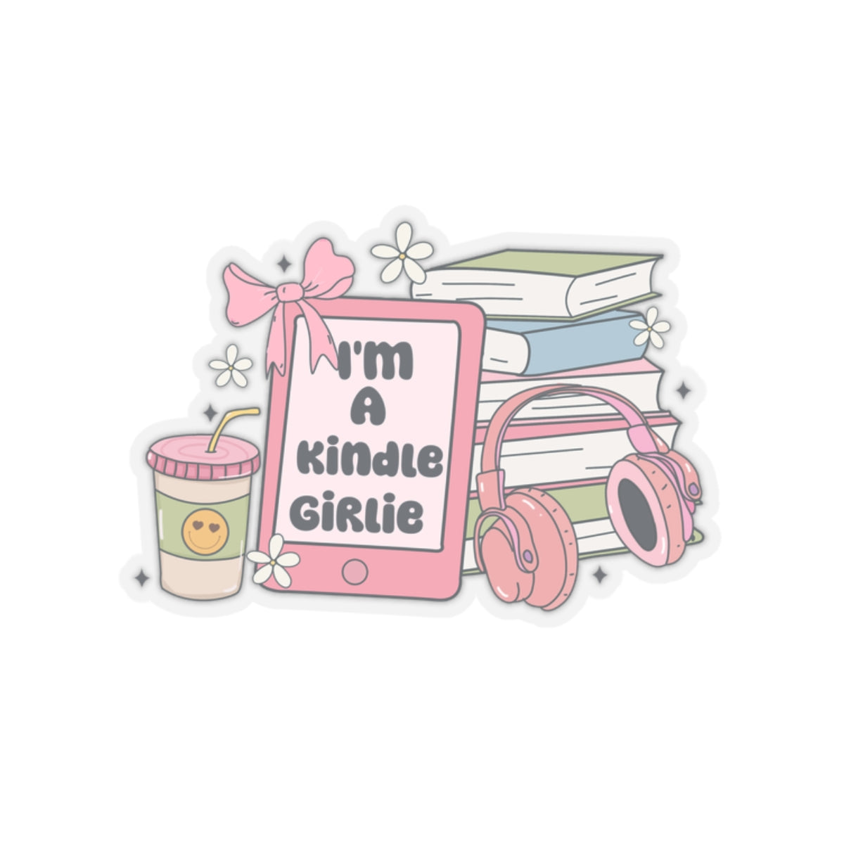 Kindle Girlie Stickers - Perfect for Book Lovers, Laptop Decor, Study Vibes, Gift Ideas for Readers, Cute Aesthetic Decals