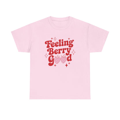 Feeling Berry Good Retro Strawberry Graphic T-Shirt